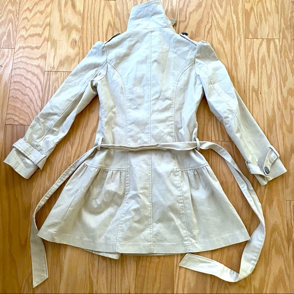 M2M Beige Tan Women’s Small Double Breasted Collared Trench Coat Korean Size 55 - Picture 9 of 12